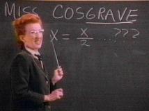 [Miss Cosgrave uses the chalkboard.]